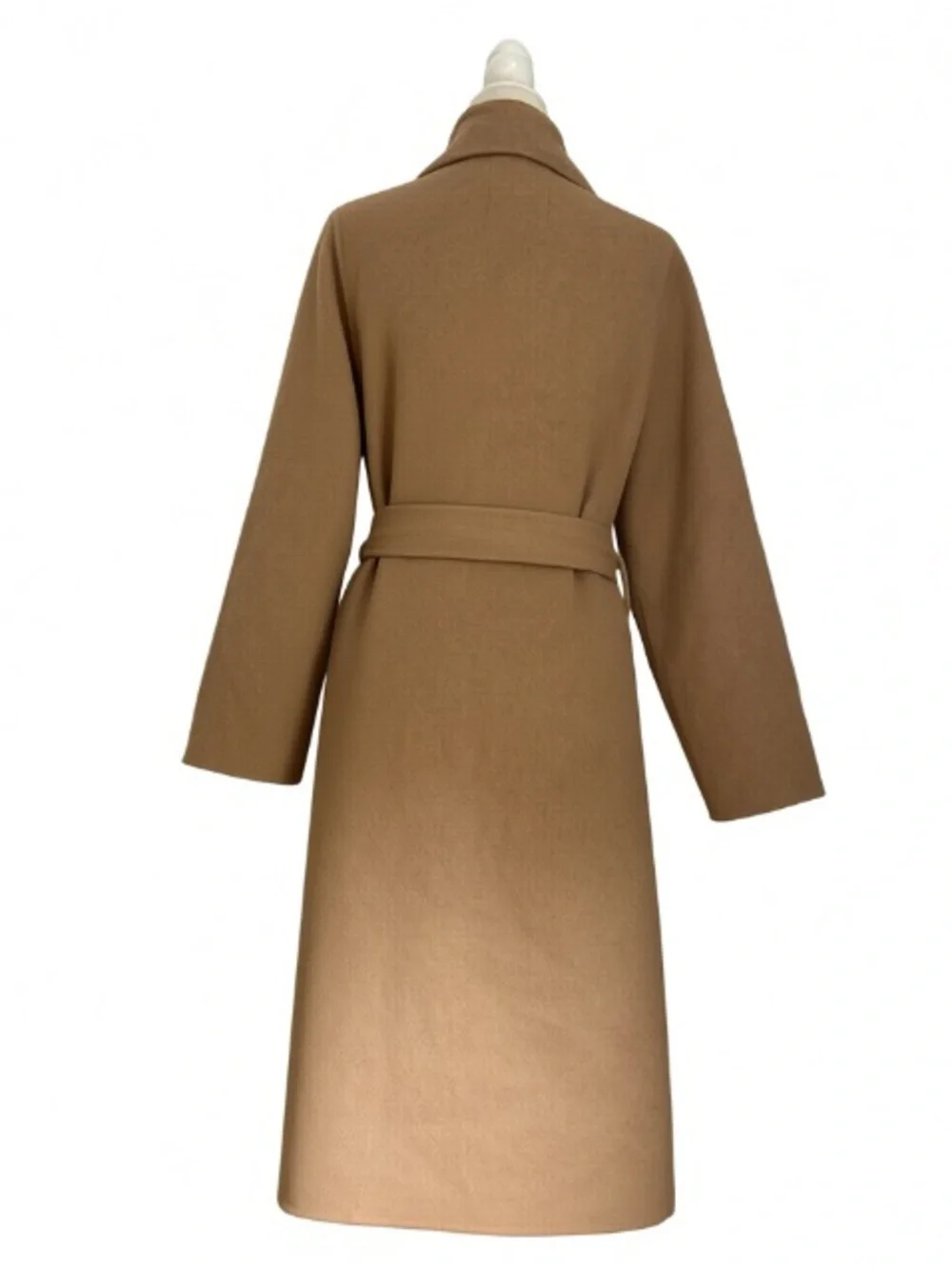 Abercrombie & Fitch Wool Blend Wrap Coat Camel Belted Long Coat Medium Women's